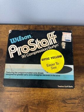 Wilson ProStaff Golf Balls Optic Yellow 90 Compression Surlyn 12 NOS Vintage